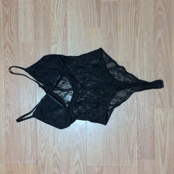 FINAL PRICE Intimately Free People Black Lace Bodysuit XS Festival Y2K - Picture 4 of 6